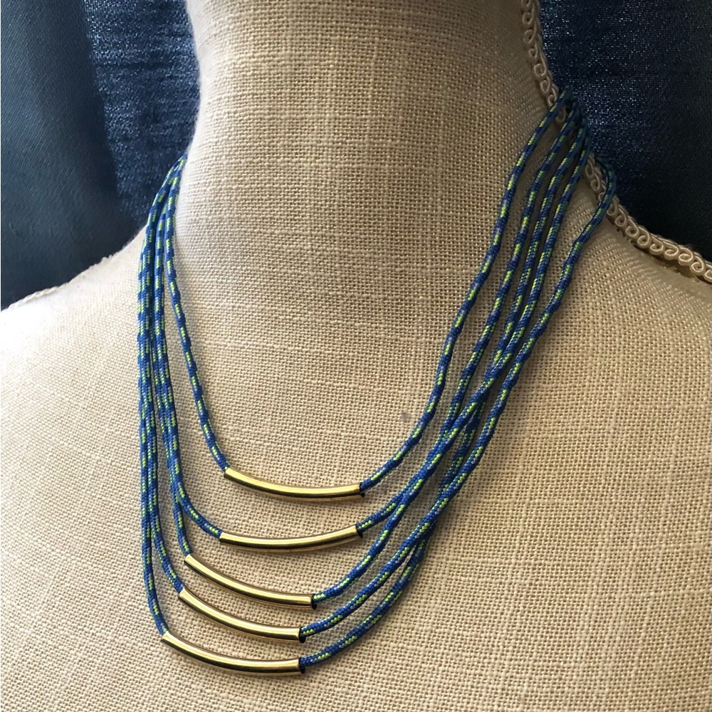 Free w/ bundle purchase Blue and Green rope 5 tier necklace
